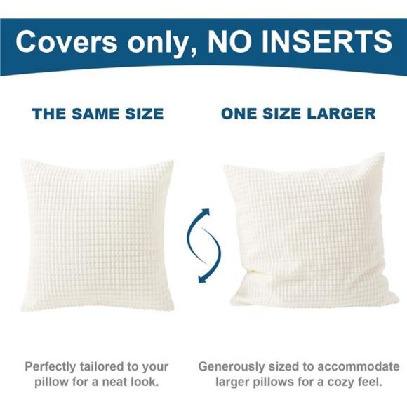 Throw Pillow Covers - Set of 2 Pillow Covers 18x18,Decorative Euro Pillow Covers - Picture 6 of 7